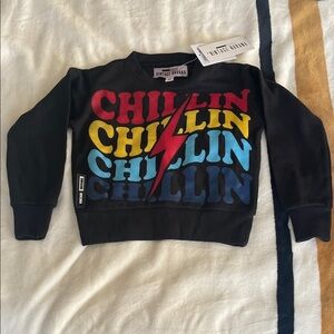 Vintage Havana Black Sweatshirt with Colorful Chillin Graphic